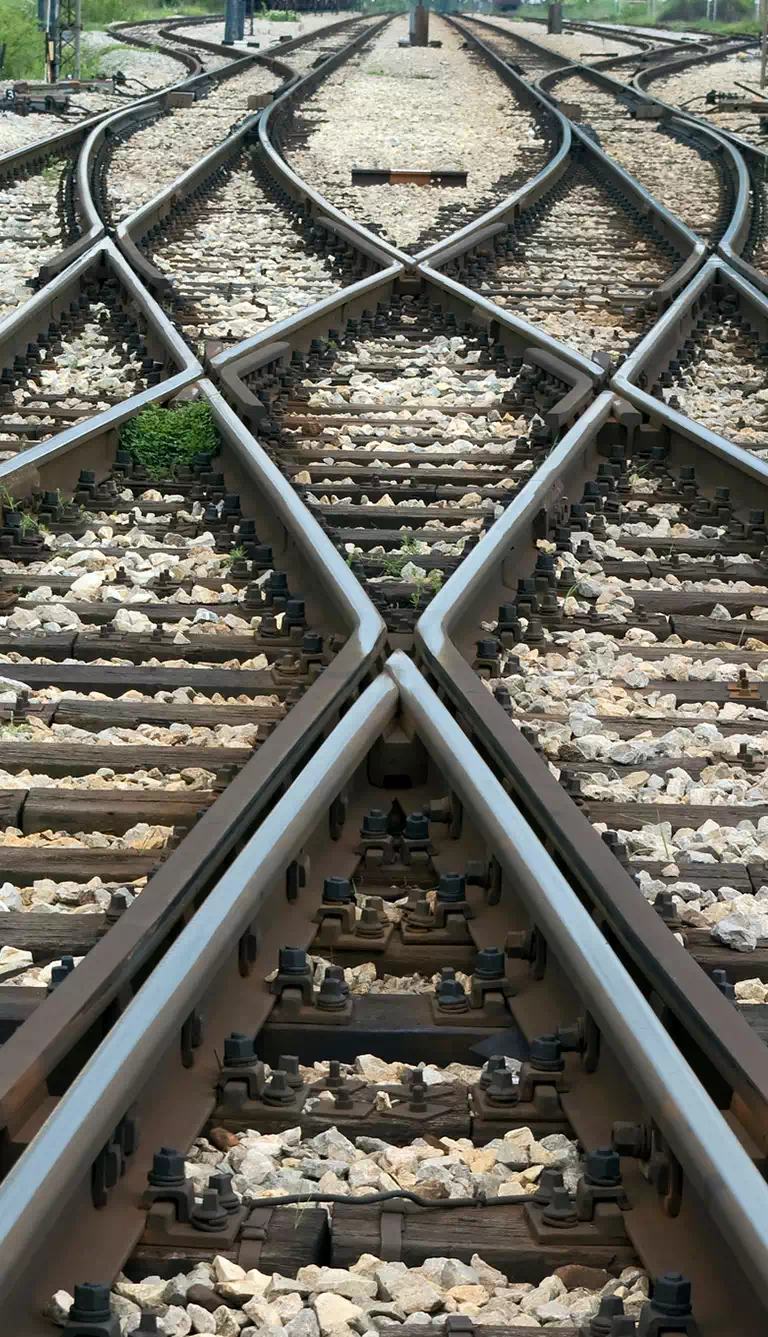 rozwidlenia torów kolejowych